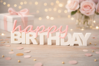 „Happy Birthday“ 3D-Schriftzug –...