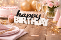 „Happy Birthday“ 3D-Schriftzug –...