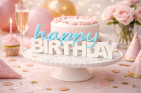„Happy Birthday“ 3D-Schriftzug – moderne Tischdeko